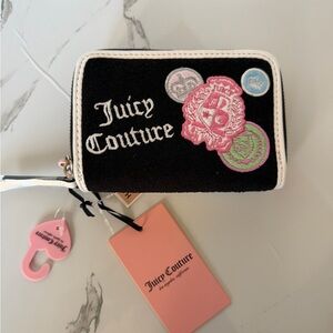 Juicy Couture Black Wallet with Pink and Green Accents